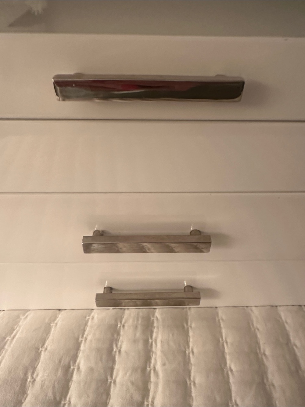 West Elm Gloss White 3-Drawer Jewelry Organizer with Silver Handles - Picture 8 of 11